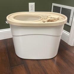 Oval Top Entry Cat Litter Box With Scoop 