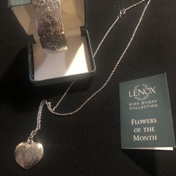 Bracelet/ Heart Necklace Pair By Lenox
