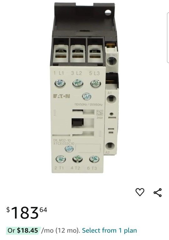 EATON DILM32-10 110V (110V50HZ,120V60HZ) | Y7-277257 | MOELLER CONTACTOR $183