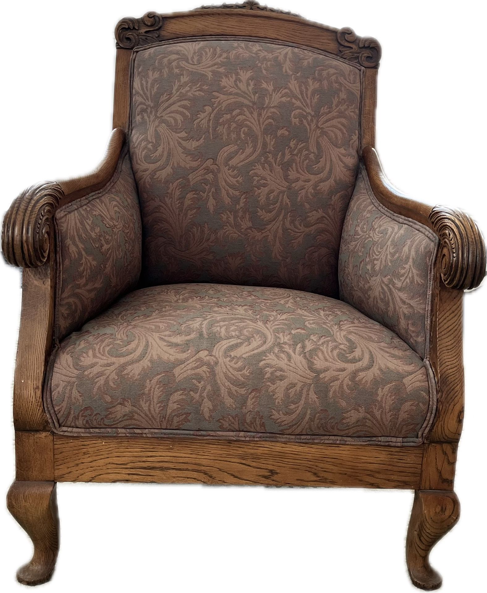 Antique Solid Wood Upholstered Side Chair