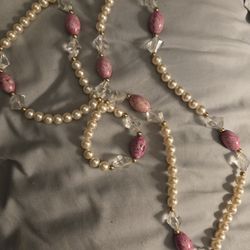 Vintage Pearl Long Necklace 