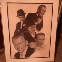 Frank Sinatra framed print /art by Chaplan. Still available June 2025. very  nice !