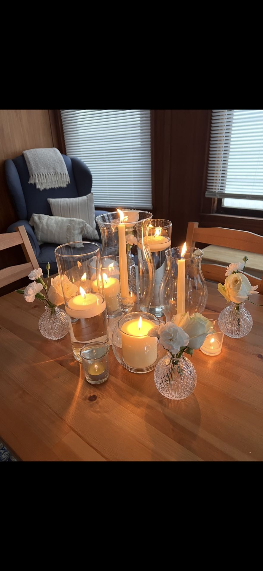 Candle cover, Glass Hurricane Shade, 11.5 inch, wedding decor