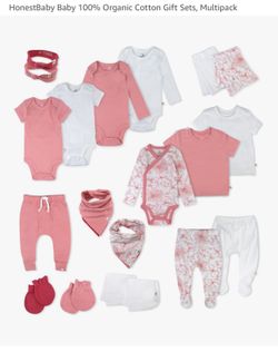 HonestBaby Multipack Gift Sets 100% Organic Cotton for Newborn Infant Baby Boys, Girls, Unisex, Jumbo Leaf Sage, Newborn