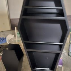 2 Piece Coffin Shelf W/ Pen/makeup Holder 