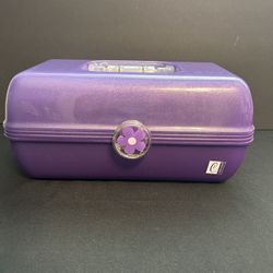 VTG Purple Caboodles Pullout Mirror Organizer Tray 