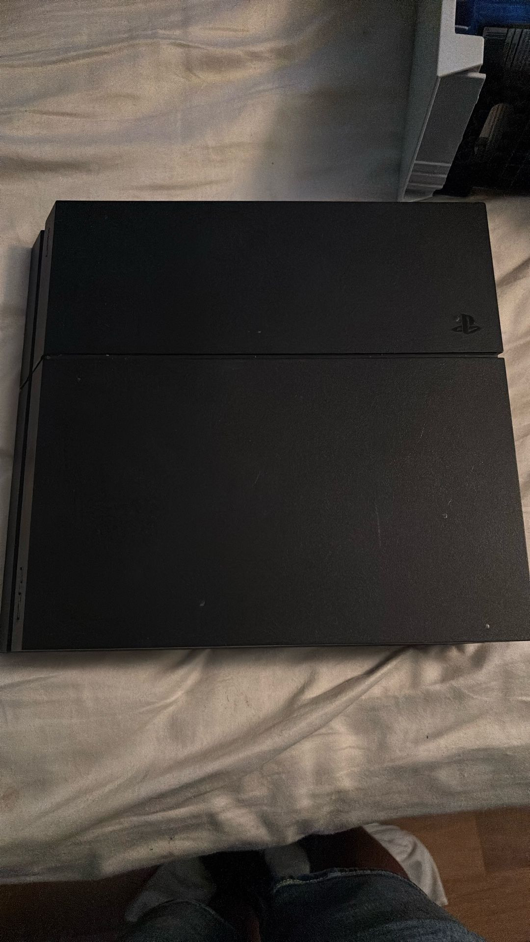 PS4 With Overwatch Legendary Edition And Everybody’s Golf 2 Controllers And Connecting Cords And A Disk Holder
