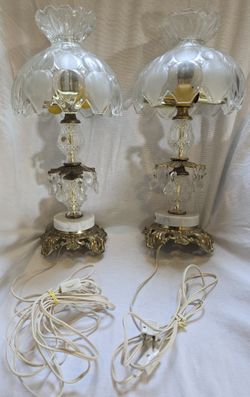 2 Vintage Crystal Lamps