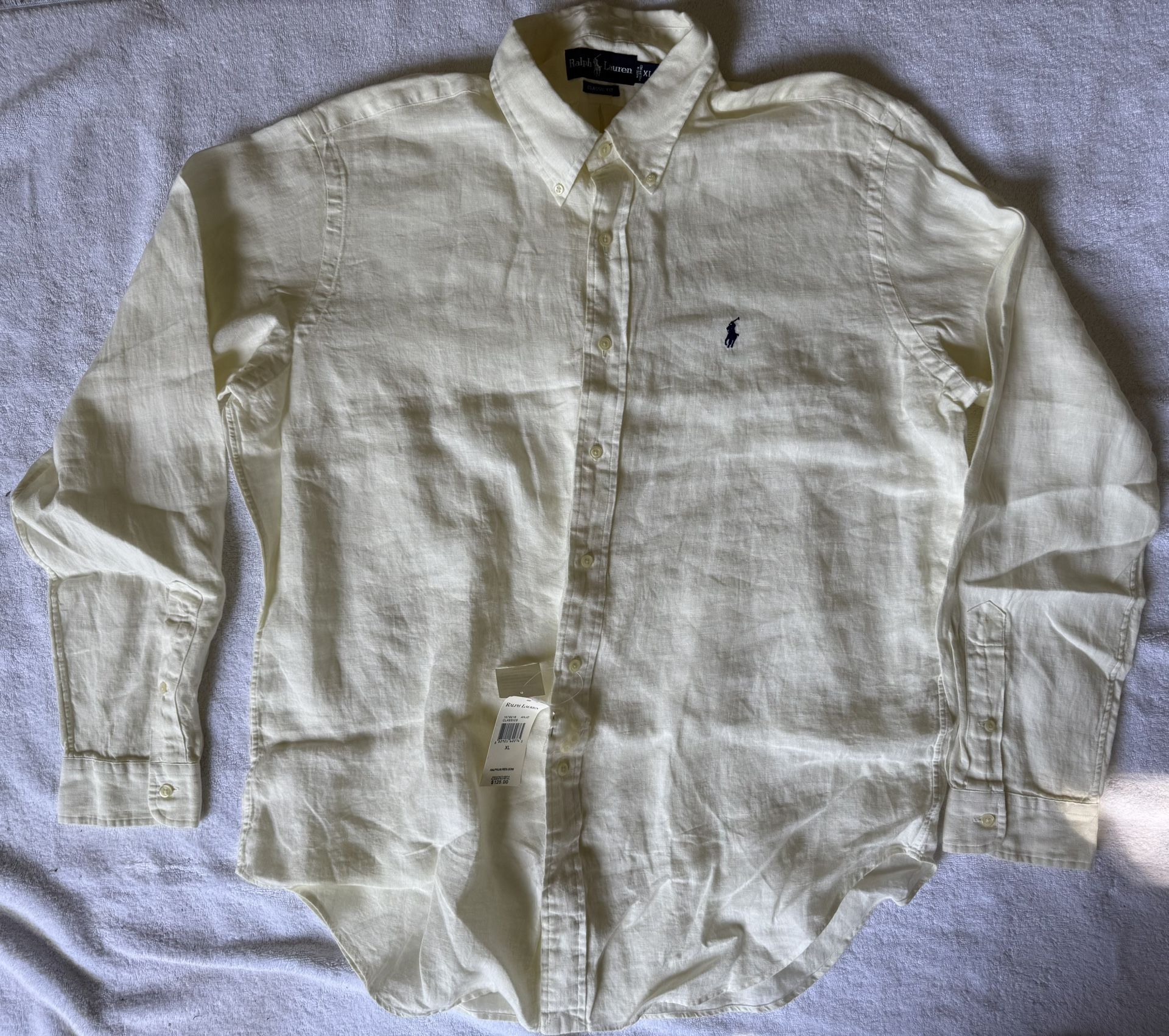 Polo Ralph Lauren, Long-sleeved Shirt, 100% Linen, New w/tags, XL