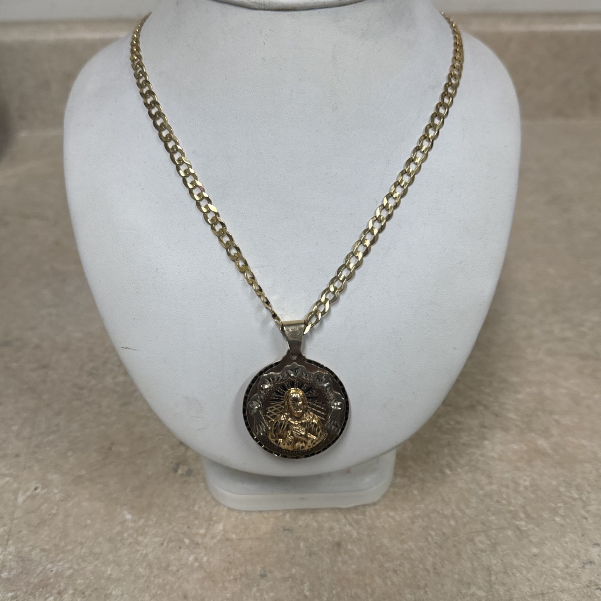 14K Gold Chain And Charm 43.2 Grams 26inc