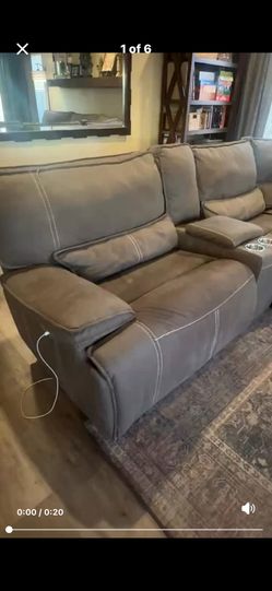 Beautiful elegant upscale luxury All Electric powered Triple Recliner Sectional Sofa