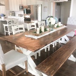 Custom Made Farmhouse Dining Tables. 