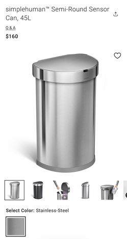 Simplehuman semi-round 45L sensor trash can