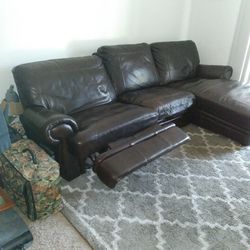 Leather L Shaped Couch Recliner 