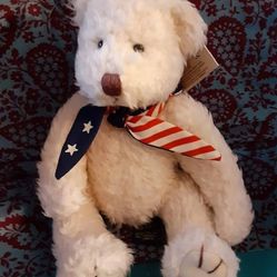  Russ Bear With Stars & Stripes Scarf