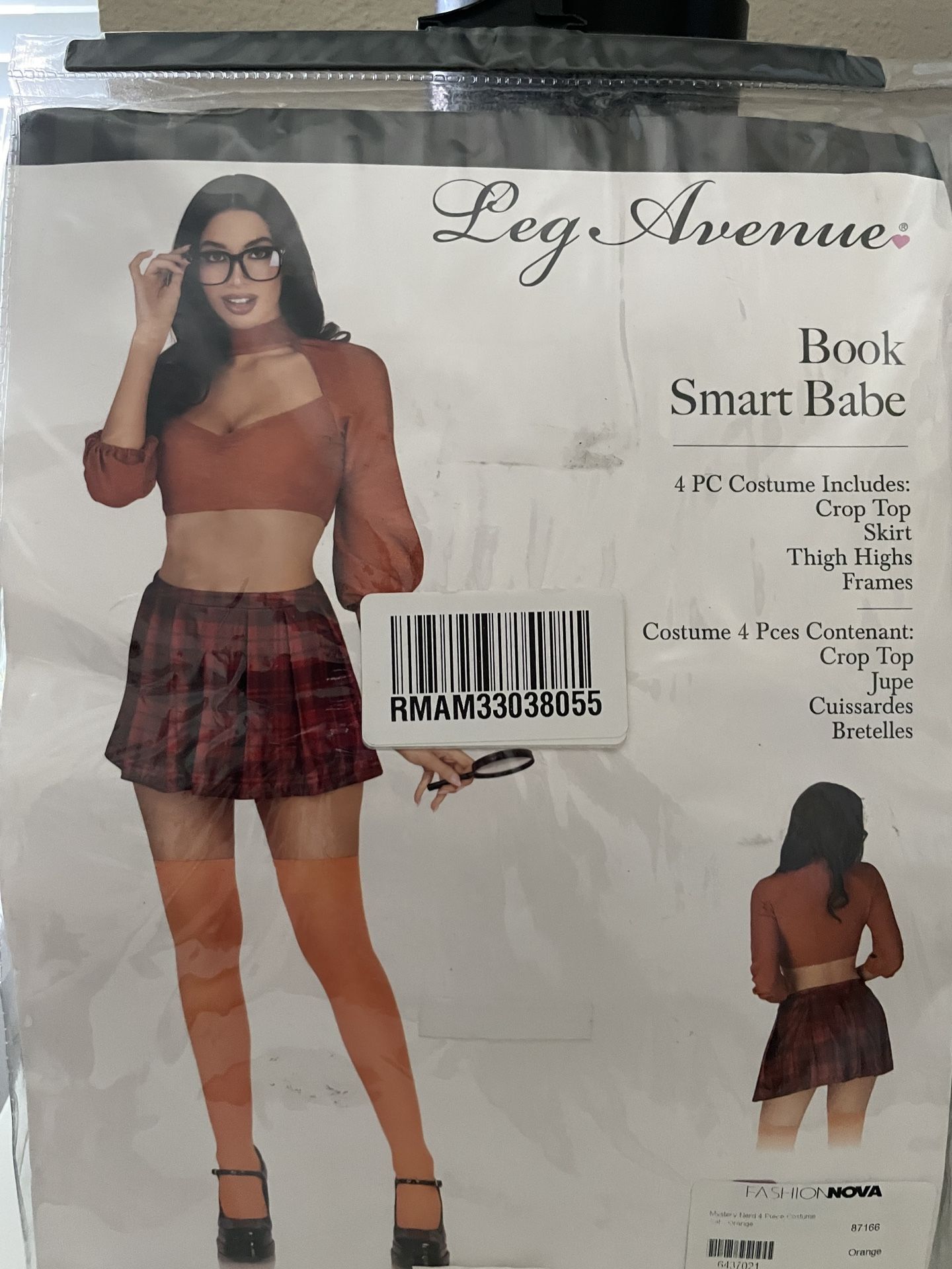 Mystery Nerd 4 Piece Costume Set - Orange