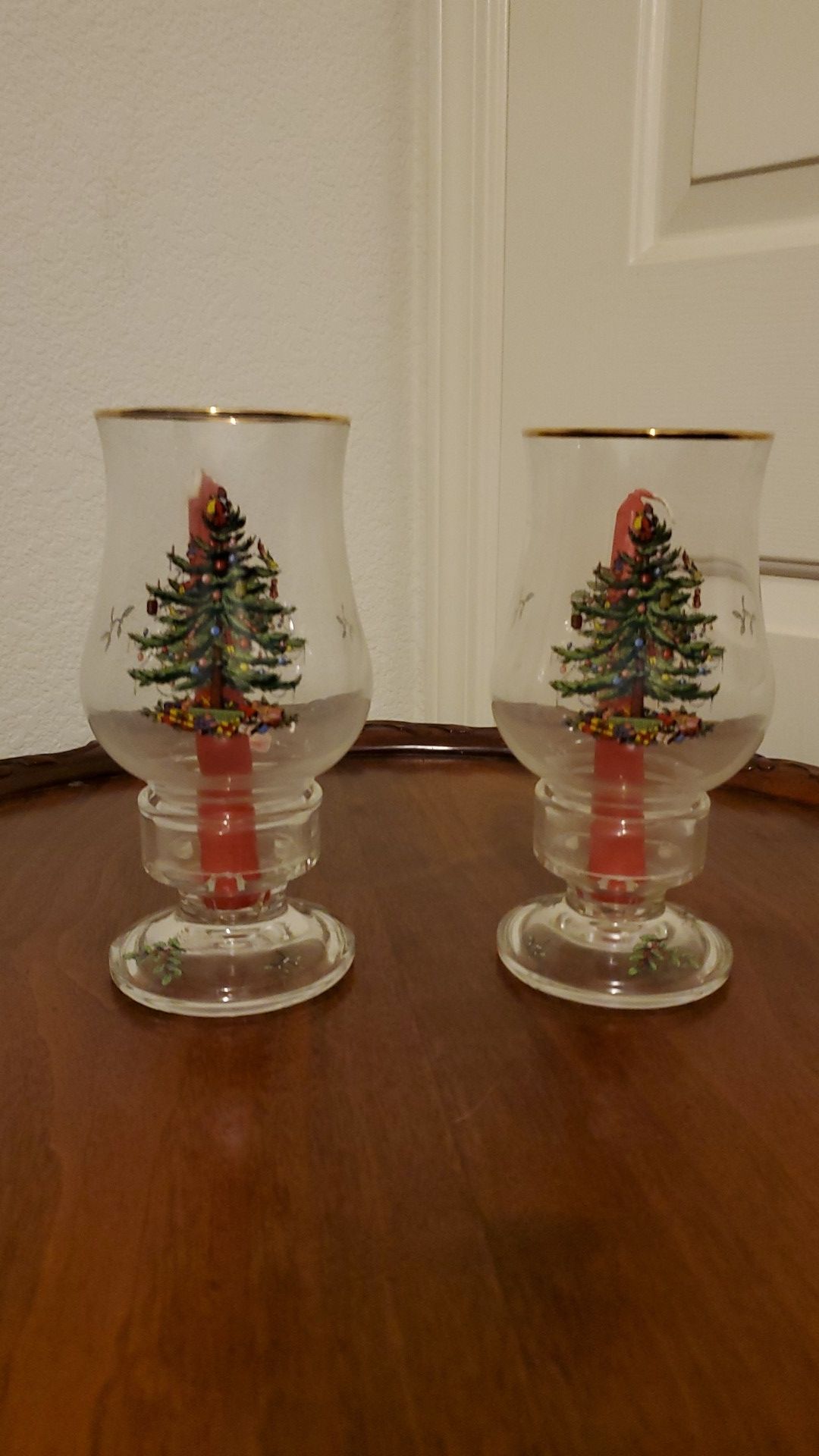 Spode Hurricane Candle Set of 2 8" tall