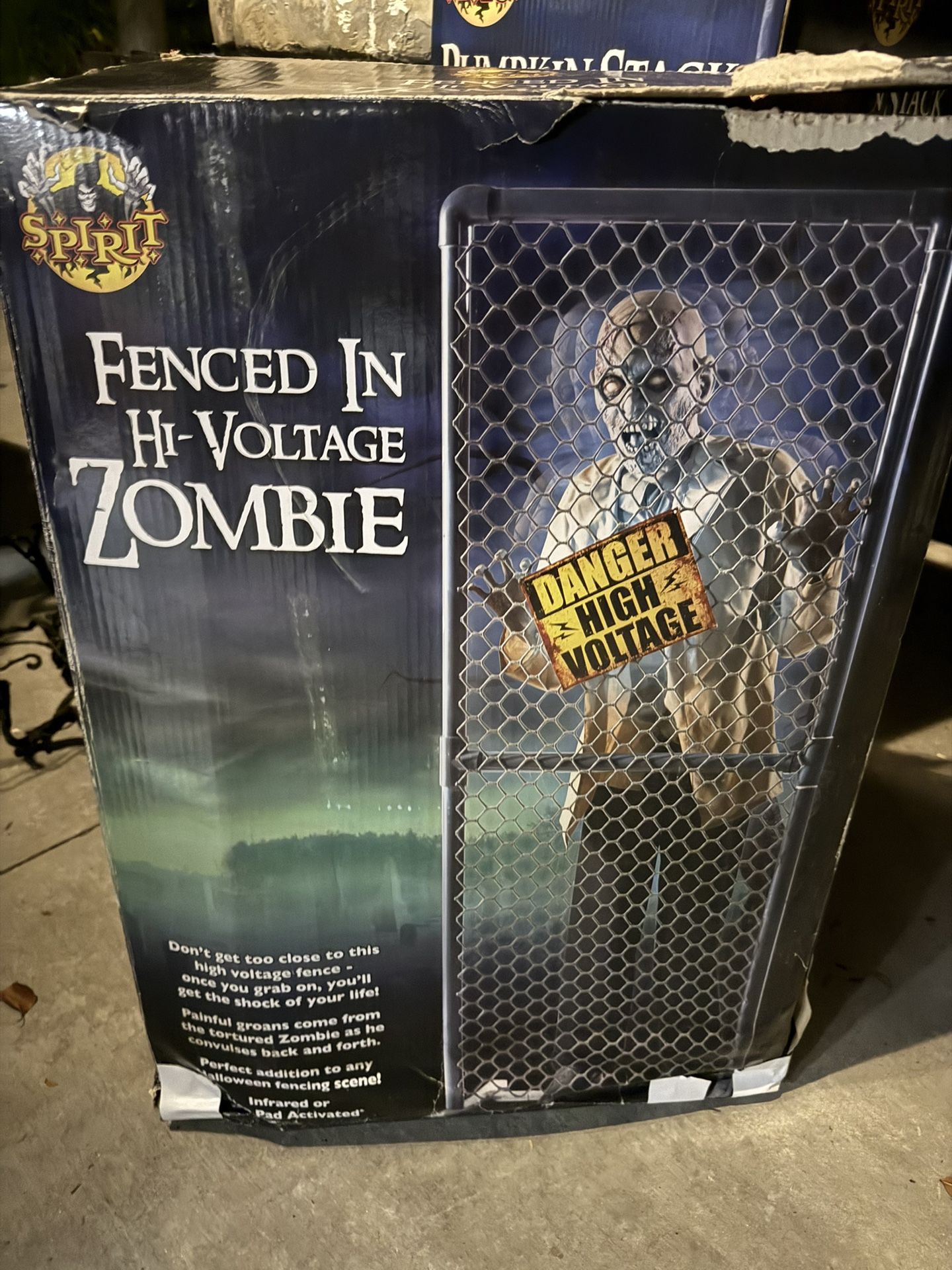 Halloween Fenced In High Voltage Zombie Animatronic