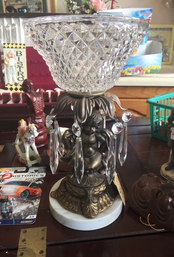 Italian Marble Based Crystal Candy Dish