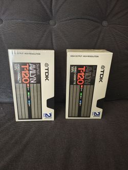 new TDK Super Avilyn T-120 VHS video cassettes.
