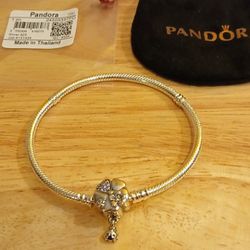 Pandora Authentic Brand New Sterling Silver 7.5  Beautiful Large Charm With Pouch 