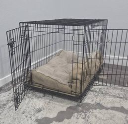 36" Double-Door Steel Wire Dog Crate with Pad / Mat