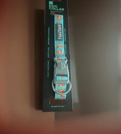 FuzzYard Dog Collar Pizza Pattern Adjustable Safety Lock Size L