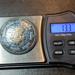 18k Sterling Silver Brooch Pin Pendent Peru 13.1g