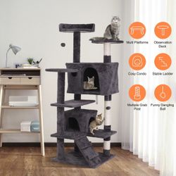 New 55 inch Dark Grey Cat Tower