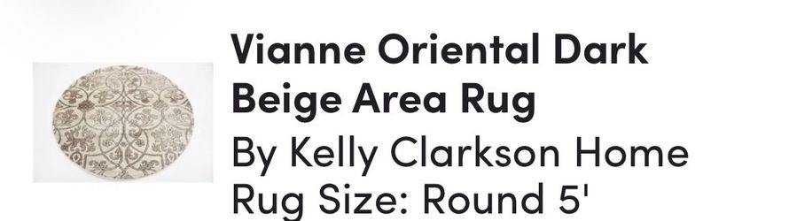 Kelly Clarkson Home Vianne Oriental Round Area Rug 5'