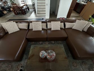 Modern Leather Sectional - Like NEW