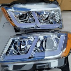 11-13 Jeep Grand Cherokee LED DRL Projector Headlights Luces Calaveras Micas Faros Focos Faroles Headlamps 