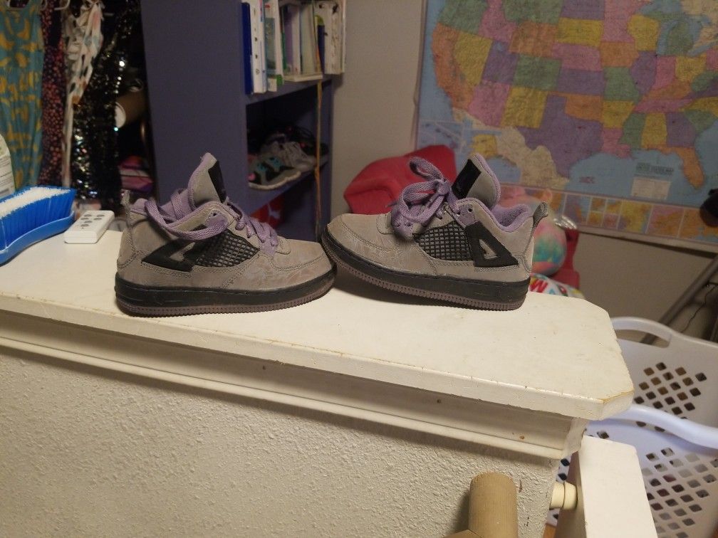 Air Jordan 4 Laser Grey Purple PS 12c