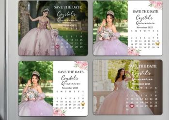 Custom Quinceañera Save the Date Magnets