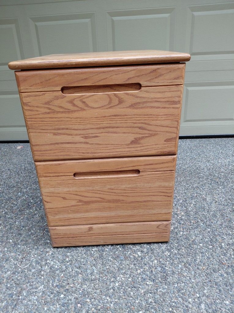Oak File Cabinet.. Solid Oak Throughout