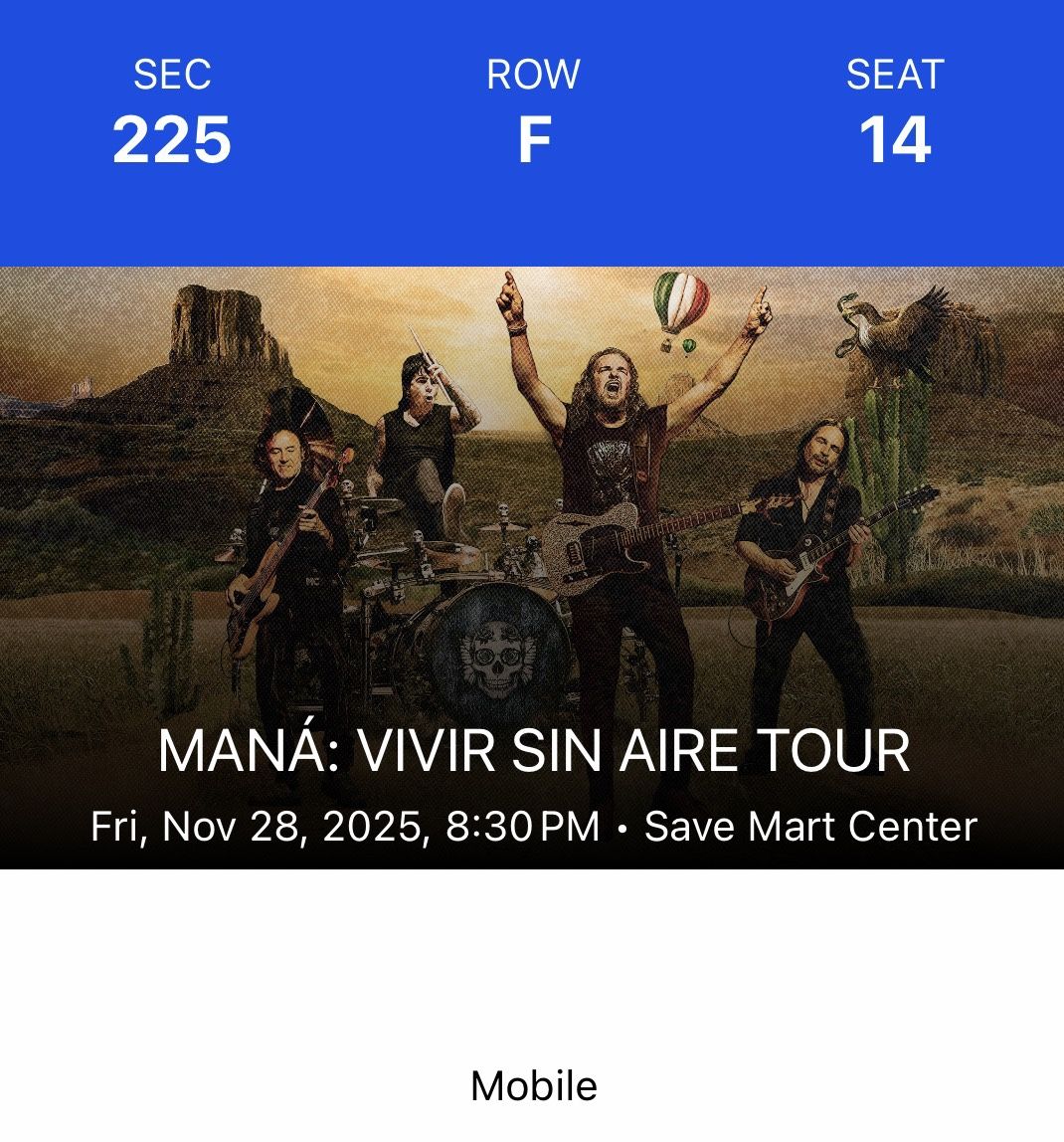 Two Mana Concert Tickets 