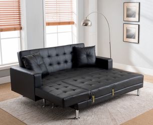 Tufted Reversible Sectional Sofa Bed