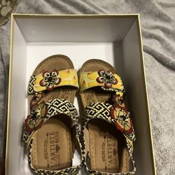 Yellow Velcro Sandals 