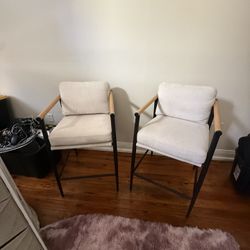 White Cushion Bar Stools