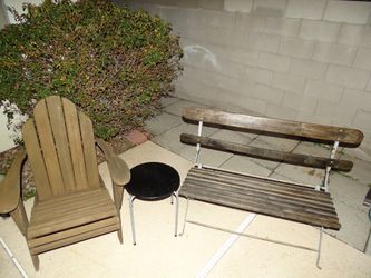 3 pc wooden foldable patio furniture