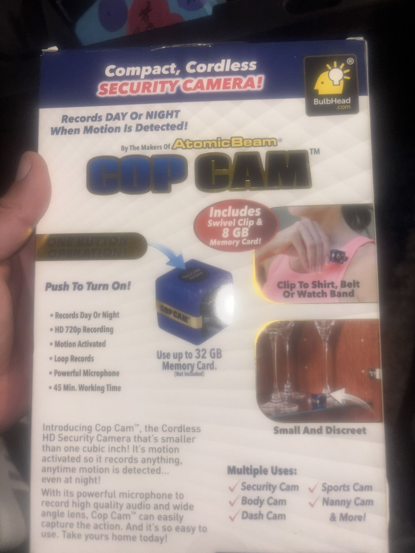 Small Compact Cop Cam, Had Security Camera( Read Description For Details