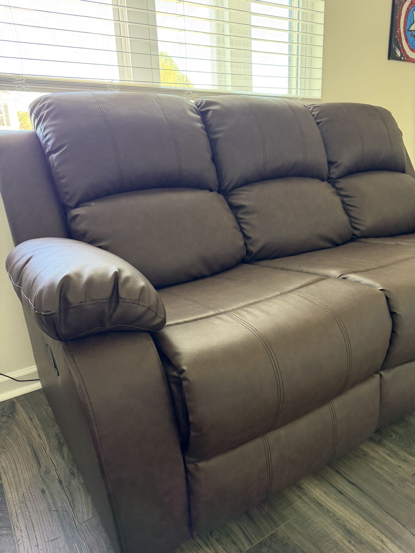 Leather Sofa And Love Coach 