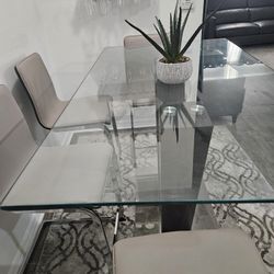 Kendall Glass High Dining Table 