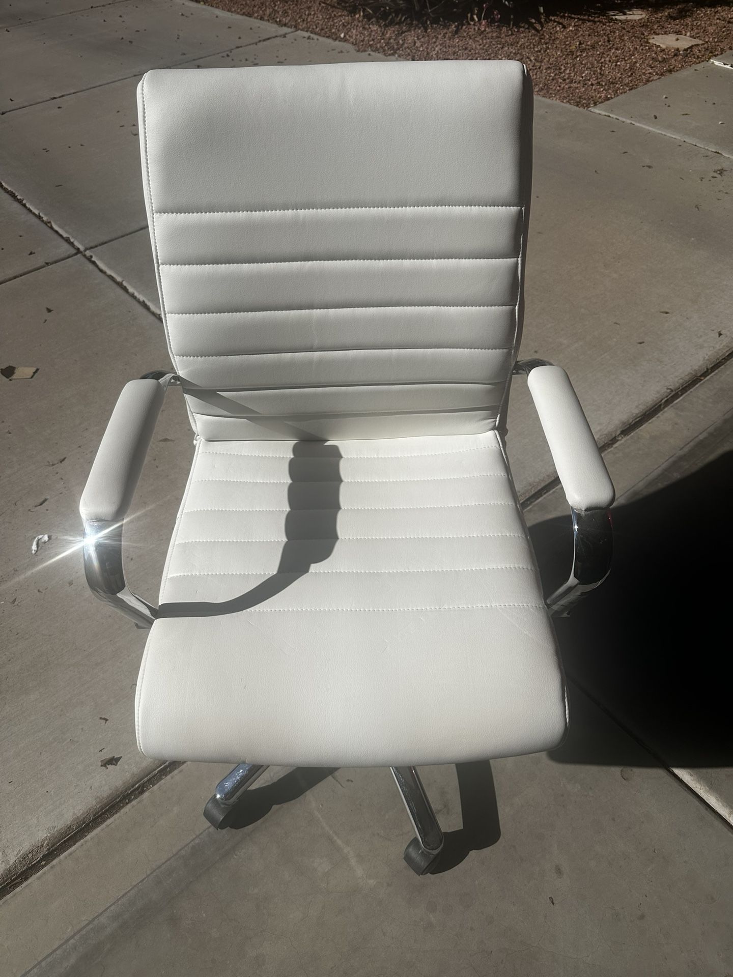 Office Chair White Faux Leather