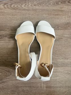 Michael Kors Women's White Ankle Strap Block Heel Sandals Size 10