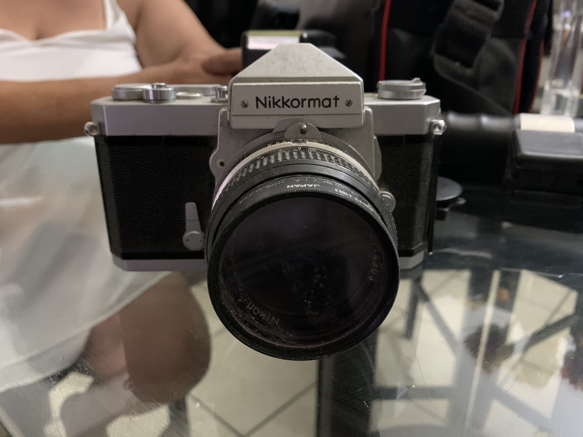 Classic Nikon Nikkormat w/52mm attachment lens and equipment