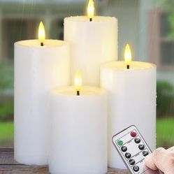 New Outdoor 4pcs Flameless Waterproof Candles with Handy Remote Control