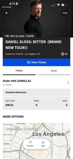 Ticket Transfer - Daniel Sloss oct.16
