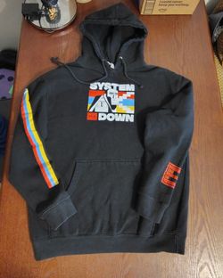 System Of A Down Hoodie Mens Black Armenia Flag Graphic Fleece Pullover size M