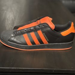 Adidas Superstar Laceless Black Solar Orange FV3021 Mens Size 12 New Rare